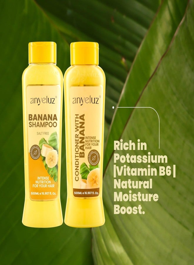ANYELUZ Banana Hair Care Duo Set - Moisturizing Shampoo & Nourishing Conditioner, Natural Fruit-Infused Hydration & Repair for Dry, Damaged Hair - Image 5